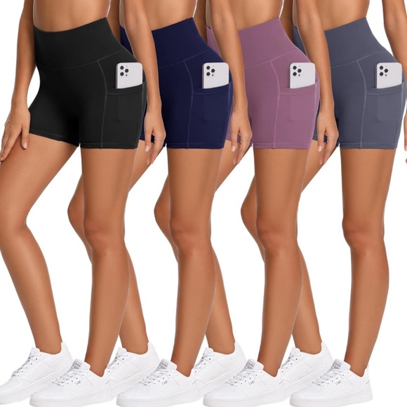 NWOT SHAPERX Active Women's Short. High Waisted Dry-Fit Short with Side Pockets. - Picture 2 of 14